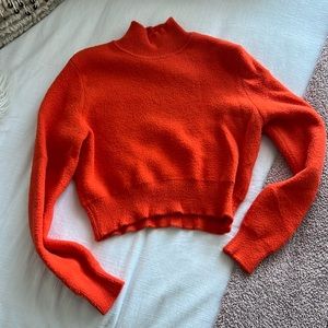 Zara orange cropped sweater
